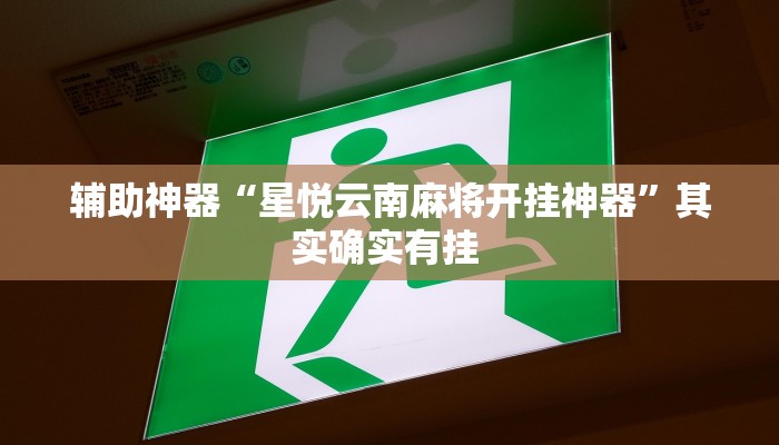辅助神器“星悦云南麻将开挂神器”其实确实有挂 