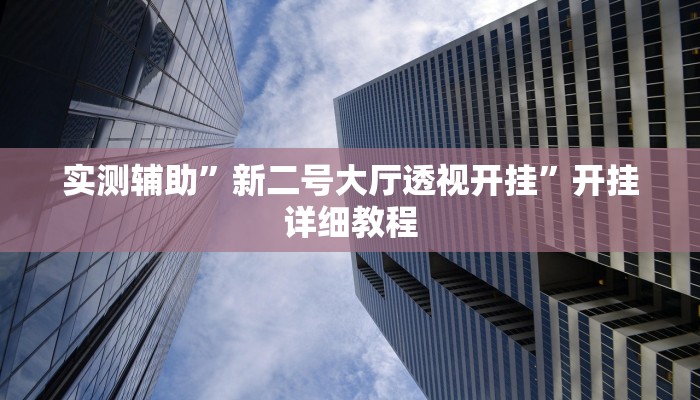 实测辅助”新二号大厅透视开挂”开挂详细教程